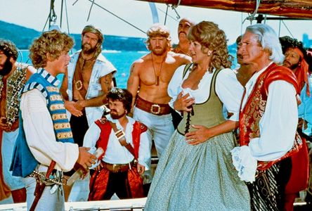 Christopher Atkins, Marc Colombani, Ted Hamilton, Maggie Kirkpatrick, and Roger Ward in The Pirate Movie (1982)