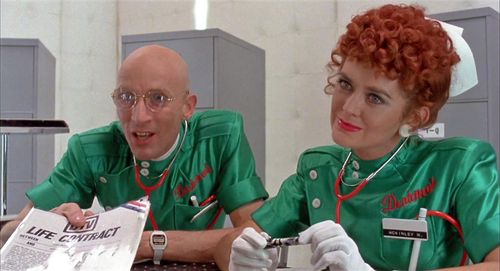 Richard O'Brien and Patricia Quinn in Shock Treatment (1981)