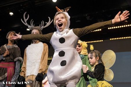 Luke Busey as Olaf in ACANY Production of Frozen Jr. at the Riverside Theater in NYC
