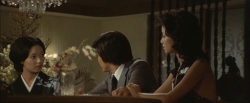 Kensaku Morita, Yôko Shimada, and Junko Natsu in The Castle of Sand (1974)