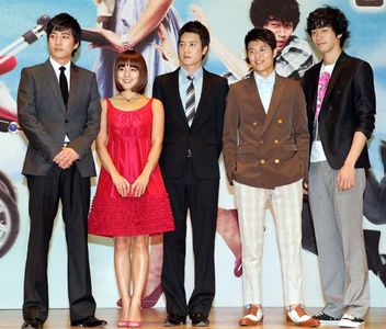 Hee Jae, Hyeon-jae Jo, Yoo-jin Kim, and Seong-rok Sin at an event for One Mom and Three Dads (2008)
