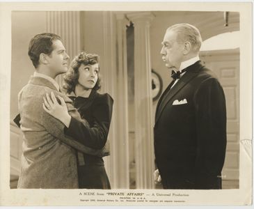 Montagu Love, Robert Cummings, and Nancy Kelly in Private Affairs (1940)
