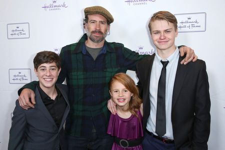 Jaren Lewison with Jason Lee, Maggie Elizabeth Jones and Connor Paton on the red carpet at the premiere of Hallmark Hall