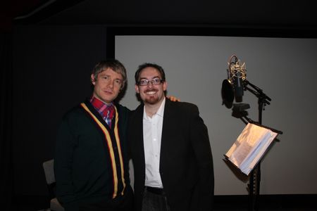 Martin Freeman and Tony Nottage Recording Session for Saving Santa
