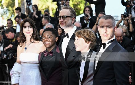 (From L) US actress Anne Hathaway,actor Jaylin Webb,US director James Gray,actor Michael Banks Repeta and US actor Jerem