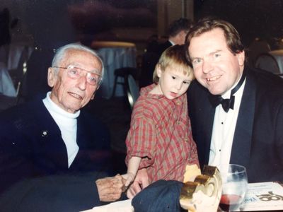 Jacques-Yves Cousteau, Taylor Robinson, and Randall Robinson at an event for The Society of Operating Cameramen: Lifetim