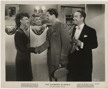 Iris Adrian, Ralph Edwards, Frances Langford, and Russell Wade in The Bamboo Blonde (1946)