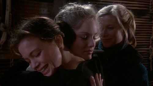 Sharon Stone, Susan Buckner, and Maren Jensen in Deadly Blessing (1981)