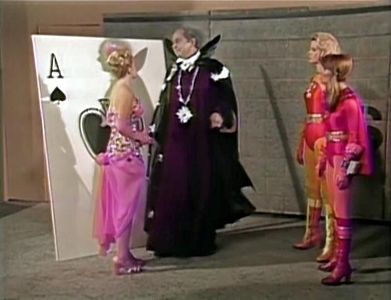 Deidre Hall, Michael Constantine, Susan Lanier, and Judy Strangis in The Krofft Supershow (1976)