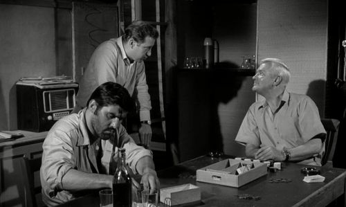 Mario Adorf, Hansjörg Felmy, and Peter van Eyck in Station Six Sahara (1963)