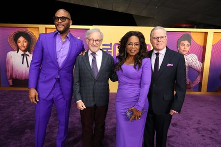 Steven Spielberg, Oprah Winfrey, Tyler Perry, and David Zaslav at an event for The Color Purple (2023)