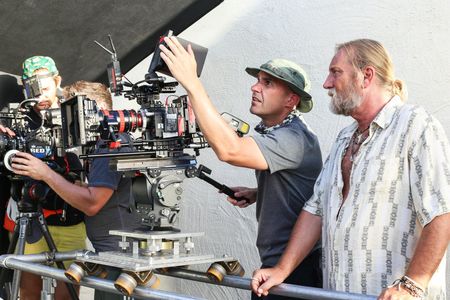 Director, Jeffery Patterson, with DP, Mic Waugh, on set of Another Day in Paradise