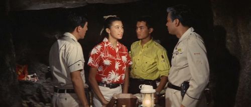 Akihiko Hirata, Akira Kubo, Bibari Maeda, and Tadao Takashima in Son of Godzilla (1967)