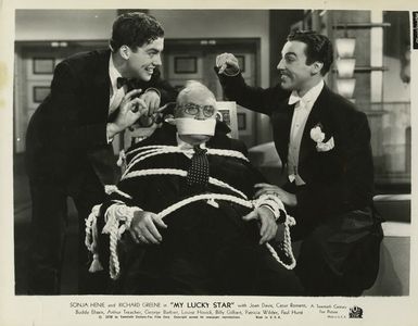 Cesar Romero, George Barbier, and Richard Greene in My Lucky Star (1938)