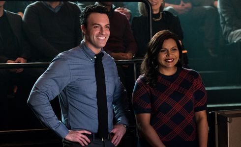 Reid Scott and Mindy Kaling in Late Night (2019)