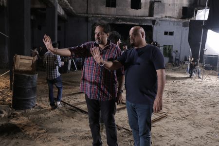 Director Vikram Dhillon and producer Puneet Sira on the sets of Photo Jatt Di (2018)