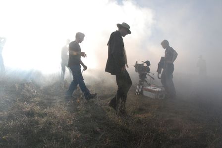 Wolfgang (in hat) with director Matt Heinemann(to the left) filming Escape Fire