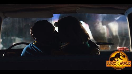 Kissing Couple at the Drive-In Theater