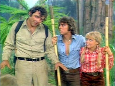 Kathy Coleman, Wesley Eure, and Spencer Milligan in Land of the Lost (1974)