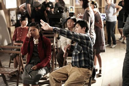 Still of Michael Zhang (Lead Role) and Matthew Zhang (Supporting Role) at the set of Mojave Cherry Petals AFI Thesis Fil