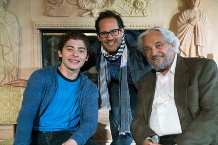 Director Marc Fusco with Hal Linden and Ryan Ochoa on set of The Samuel Project.