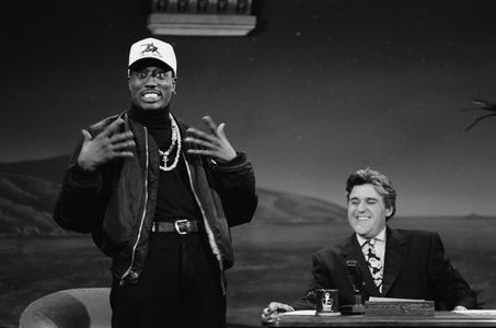 Wesley Snipes and Jay Leno at an event for The Tonight Show Starring Jimmy Fallon (2014)