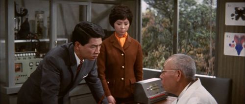 Yuriko Hoshi, Yôsuke Natsuki, and Takashi Shimura in Ghidorah, the Three-Headed Monster (1964)