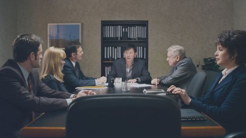 Eugene Brell, Peter Hermann, Brian Murray, Marsha Waterbury, Patrick Wang, and Kelly McAndrew in In the Family (2011)