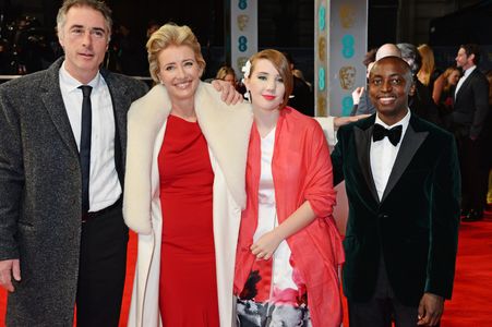 Greg Wise, Emma Thompson, Gaia Wise and Tindyebwa Agaba Wise attend the EE British Academy Film Awards 2014 at The Royal