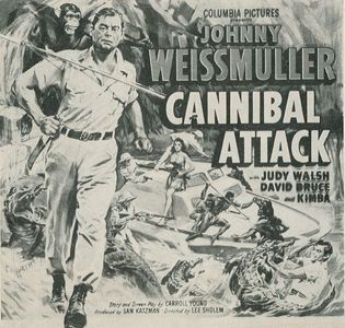 Judy Walsh and Johnny Weissmuller in Cannibal Attack (1954)