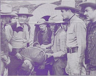 Budd Buster, Stephen Chase, Frank Hagney, Arch Hall Sr., George Houston, and Al St. John in The Lone Rider in Ghost Town