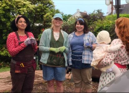 Fiona Browne as Gardener/Fauna, Amy Adams, Stephanie Karam, Camille Lucy Ross in 'Disenchanted'