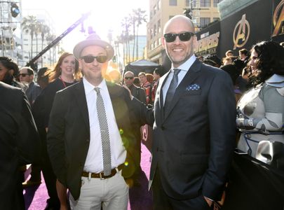 Christopher Markus and Stephen McFeely at an event for Avengers: Infinity War (2018)