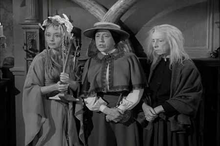Margaret Hamilton, Marie Blake, and Carolyn Jones in The Addams Family (1964)