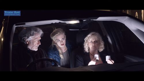 With Patrick Bergin and Heather Walker in 'Train Set.'