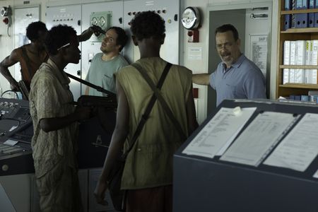 Tom Hanks, Corey Johnson, Barkhad Abdi, and Barkhad Abdirahman in Captain Phillips (2013)