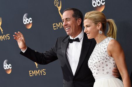 Jerry Seinfeld and Jessica Seinfeld at an event for The 68th Primetime Emmy Awards (2016)