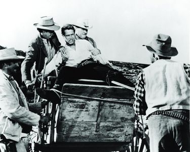 Paul Newman, George Bell, Robert Foulk, and Denver Pyle in The Left Handed Gun (1958)