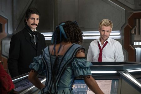 Brandon Routh, Matt Ryan, and Maisie Richardson-Sellers in DC's Legends of Tomorrow (2016)