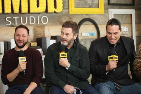 Nick Offerman, Eddie Spears, and Alexandre Espigares at an event for White Fang (2018)
