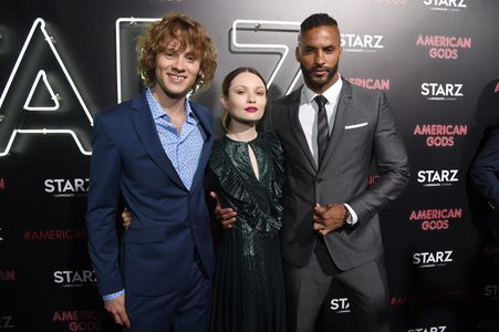 Emily Browning, Ricky Whittle, and Bruce Langley at an event for American Gods (2017)