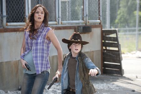 Sarah Wayne Callies and Chandler Riggs in The Walking Dead (2010)