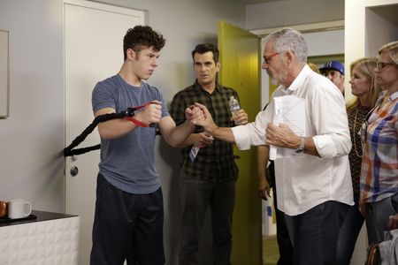 James R. Bagdonas, Ty Burrell, and Nolan Gould in Modern Family (2009)