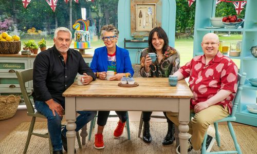 Noel Fielding, Matt Lucas, Prue Leith, and Paul Hollywood in The Great British Baking Show (2010)