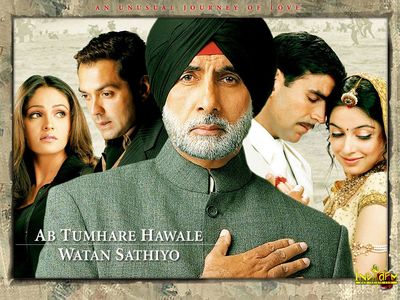 Amitabh Bachchan, Bobby Deol, Akshay Kumar, Aarti Chhabria, and Divya Khosla Kumar in Ab Tumhare Hawale Watan Saathiyo (