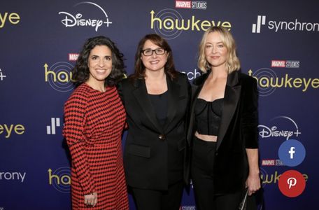 Heather Quinn, Jac Schaeffer, and Victoria Alonso, Marvel Studios President of Physical and Post Production, VFX, and An