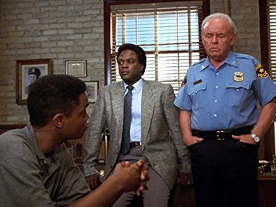Carroll O'Connor, Howard E. Rollins Jr., and Geoffrey Thorne in In the Heat of the Night (1988)