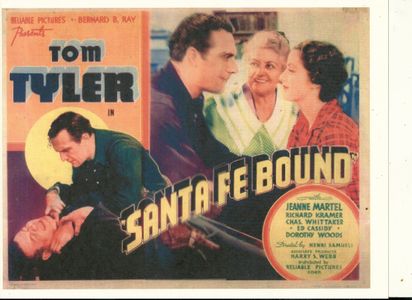 Richard Cramer, Jeanne Martel, Tom Tyler, and Dorothy Wood in Santa Fe Bound (1936)