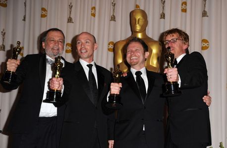 Richard Baneham, Joe Letteri, Stephen Rosenbaum, and Andrew R. Jones at an event for The 82nd Annual Academy Awards (201
