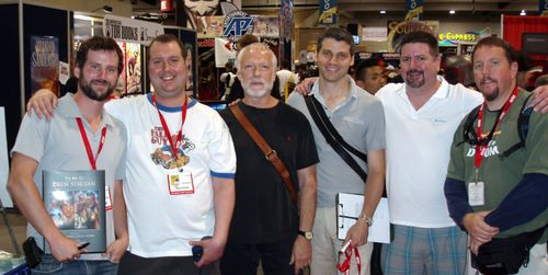 L-R: Marc Serou, Erik Sharkey, Drew Struzan, Charles Ricciardi, Greg Boas and Thomas Mumme at the 2010 Comic Con present